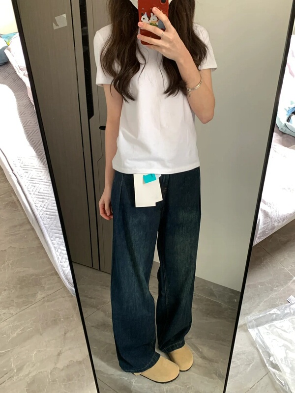 Small Round Neck Short-Sleeved Summer Pure Cotton Pure White Regular Shoulder T-Shirt for Women, Loose Fit, Large Size, Thin Style, Inner Layer Base Shirt Top Small Round Neck Short-Sleeved Summer Pure Cotton Pure White Regular Shoulder T-Shirt for Women, Loose Fit, Large Size, Thin Style, Inner Layer Base Shirt Top