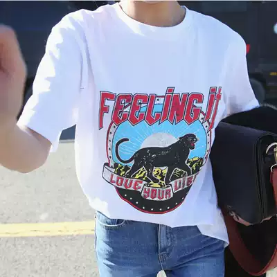2021 new summer spring and autumn half-sleeved large version short-sleeved T-shirt women's white Korean loose top bottoming shirt