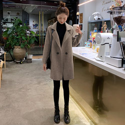 Anti-season clearance 2023 new coffee color woolen coat women's mid-length Korean version small spring and autumn woolen coat