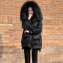 Down jacket womens 2020 autumn and winter new small loose thin mid-length white duck down short thick jacket
