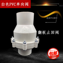 White PVC water supply pipe check valve check valve 75 90 110 160 water pipe 4 inch thick flip plate