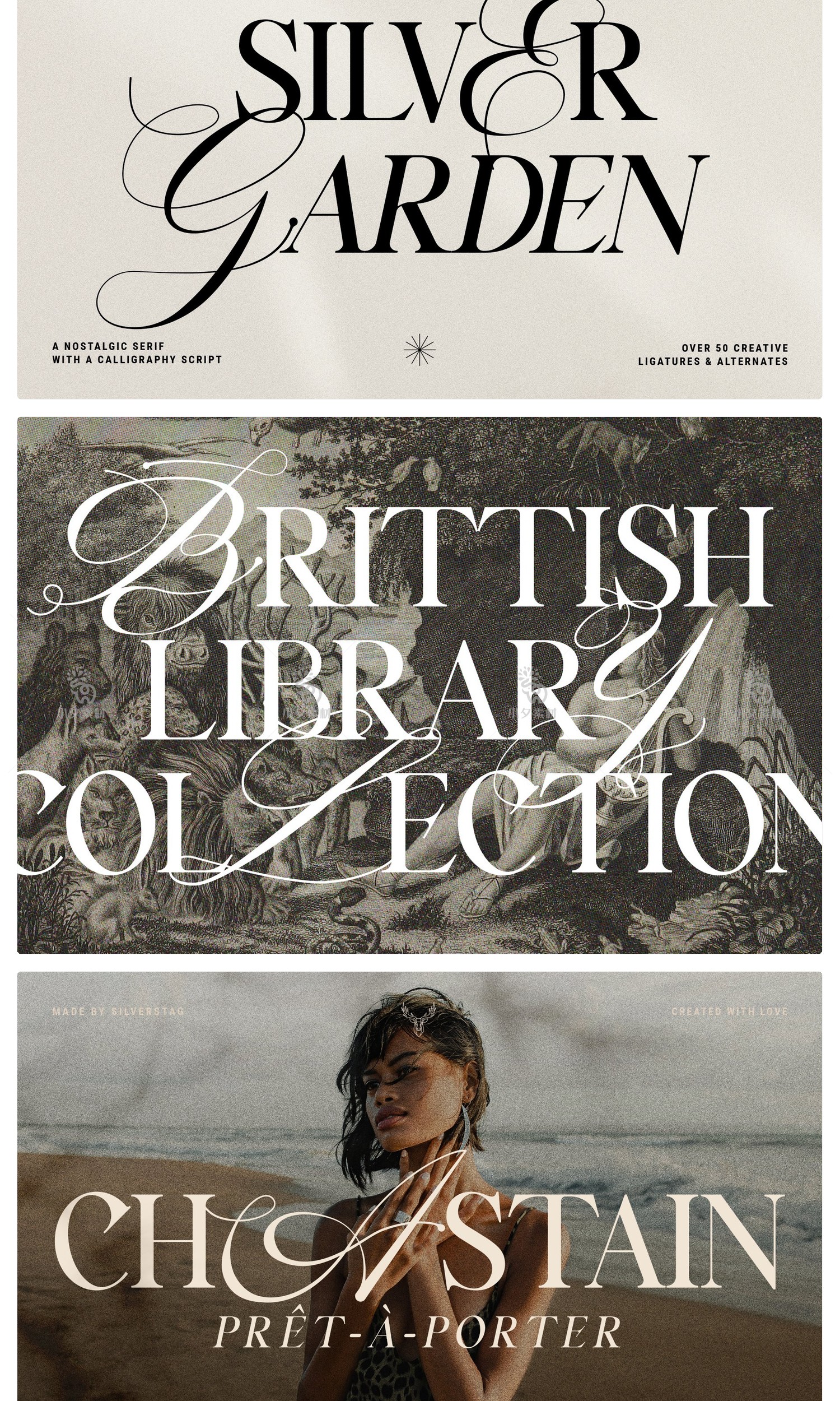 高级优雅欧式英伦花体衬线LOGO海报排版杂志标题英文字体安装包-cg男孩