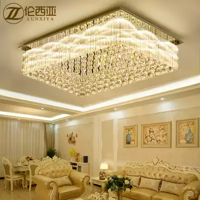 Living room light 2021 new household modern atmosphere crystal light LED ceiling light rectangular bedroom dining room light