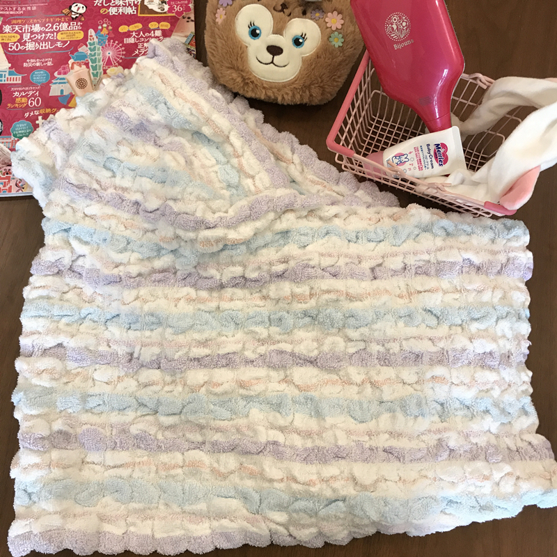 Toocii Bubble Elastic Bath Towel 100% Cotton Absorbent Soft Striped Cute Girl Bath Towel