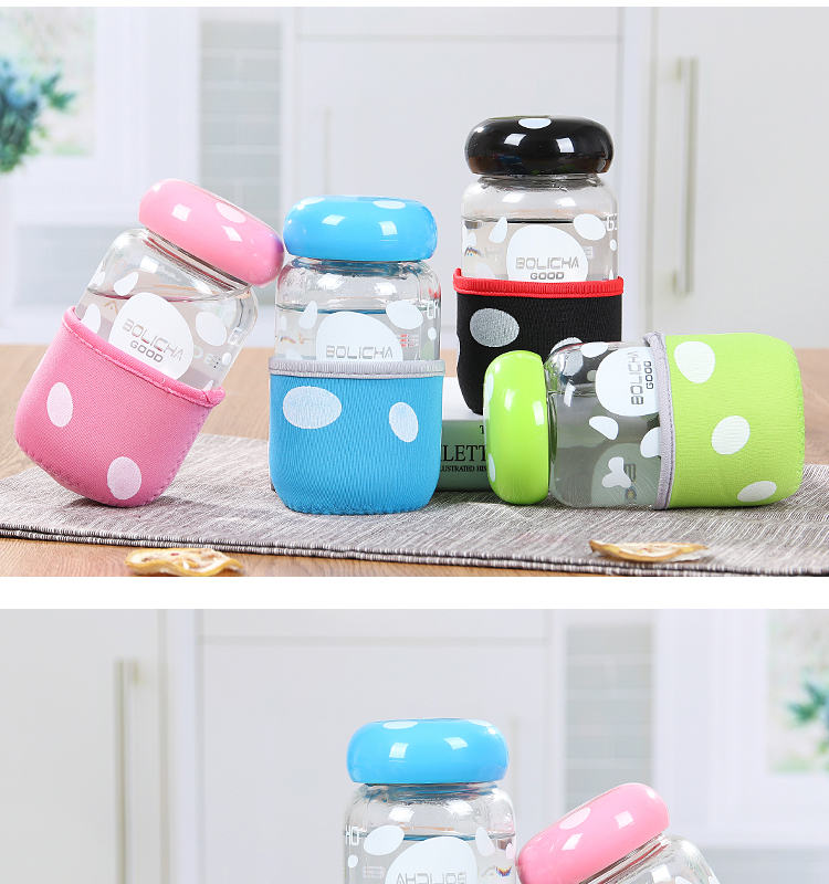 Ly thủy tinh cốc quảng cáo cốc khuyến mãi cốc lọc cốc sáng tạo dễ thương với nắp có thể in logo cốc bình giữ nhiệt lock and lock