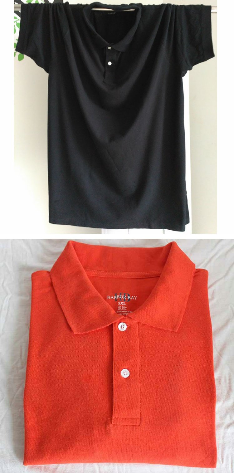 Mùa hè size lớn áo sơ mi nam POLO ve áo màu cotton thường giản cộng với phân bón XL chất béo nam áo phông nam có cổ