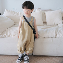 Boys overalls childrens summer baby pants childrens casual pants Korean style stylish trendy summer pants for girls