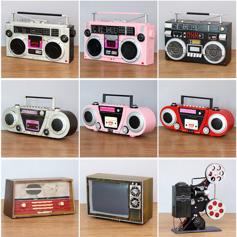 Retro Nostalgic Old-Fashioned Radio Camera Telephone Gramophone Model Ornaments Shooting Props Window Decoration