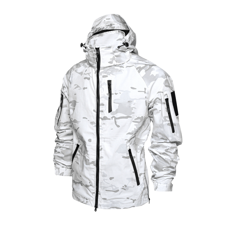 Trn Bac Industrial Polyester-Cotton Mcap Snow Camouflage White Jacket Tactical Top Spring and Autumn Thin Style Commuting Outdoor