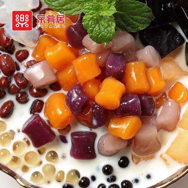 The cuisine is colourful potato round summer dessert taro milk tea shop material burn tooth ingredients tricolor combination 400 grams