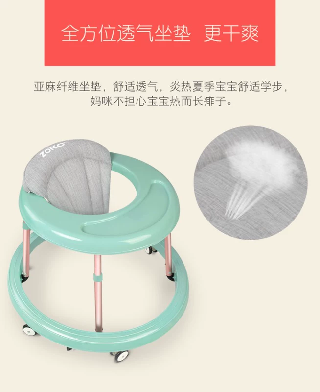 Baby Walker 6 / 7-18 tháng Nam Baby Girl Chống rollover Đẩy có thể ngồi Đa chức năng Có thể gập lại