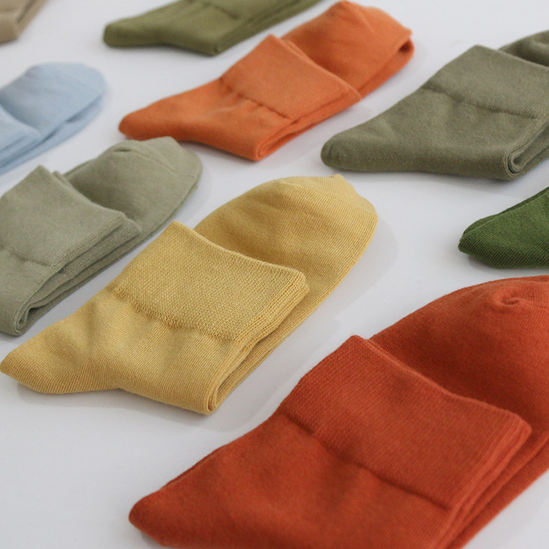 24 colors Japanese pure cotton outside wearing 100 hitch sock children pure cotton quality spring fall short cylinder Chaostocking INS Wind girl short socks