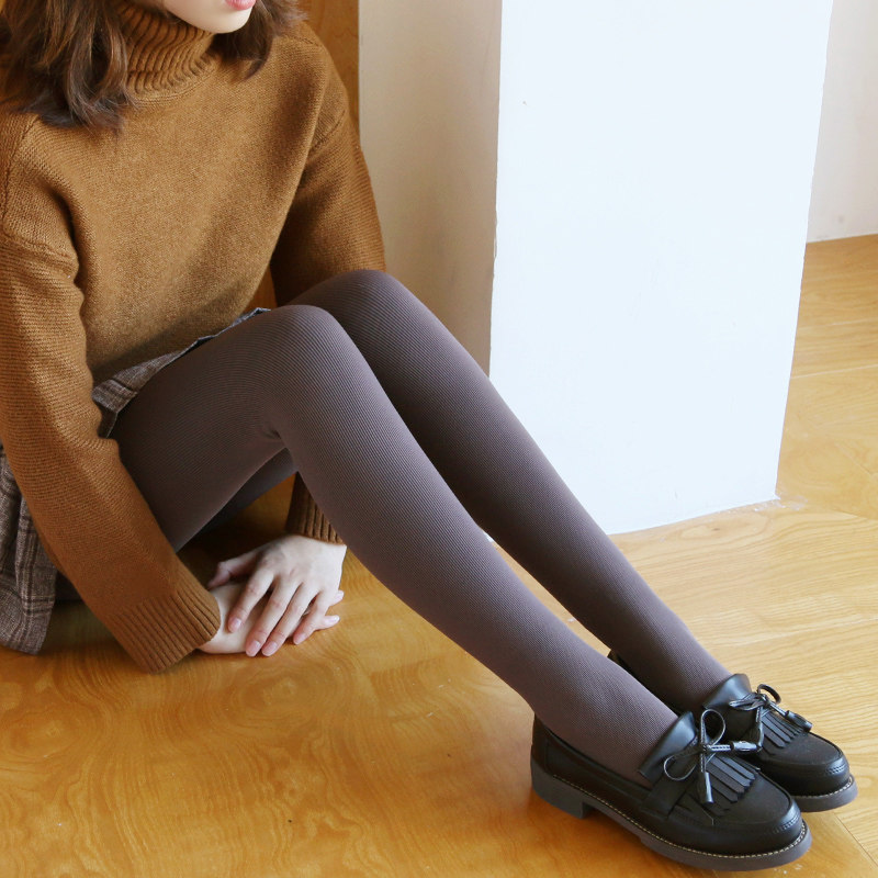 AS1800D velvet vertical streaks with velvet thickened trousers Sox women's autumn winter season with pants on foot and legs socks