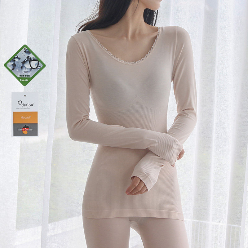 Autumn and winter warm and not dry Hyaluronic acid ultra-thin skin-friendly moisturizing ladies autumn and winter body heating underwear