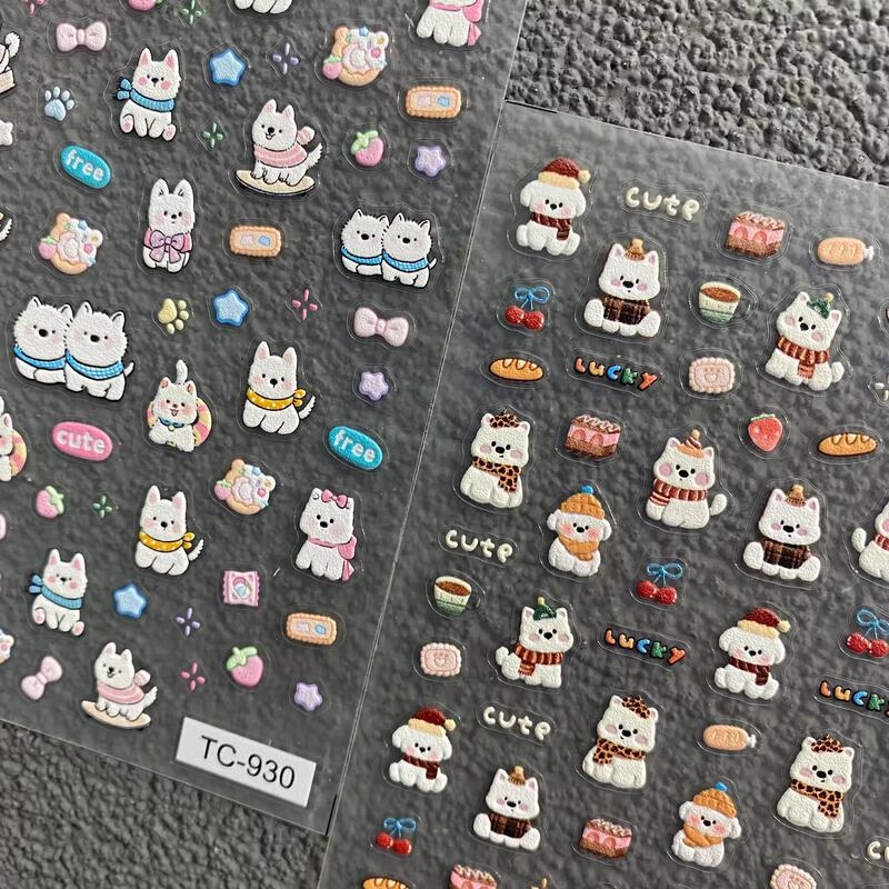 Cute West Highland Terrier Dog Embossed Nail Art Stickers 3D Puppy Water Cup Ccd Phone Case DIY Nail Stickers Cute West Highland Terrier Dog Embossed Nail Art Stickers 3D Puppy Water Cup Ccd Phone Case DIY Nail Stickers