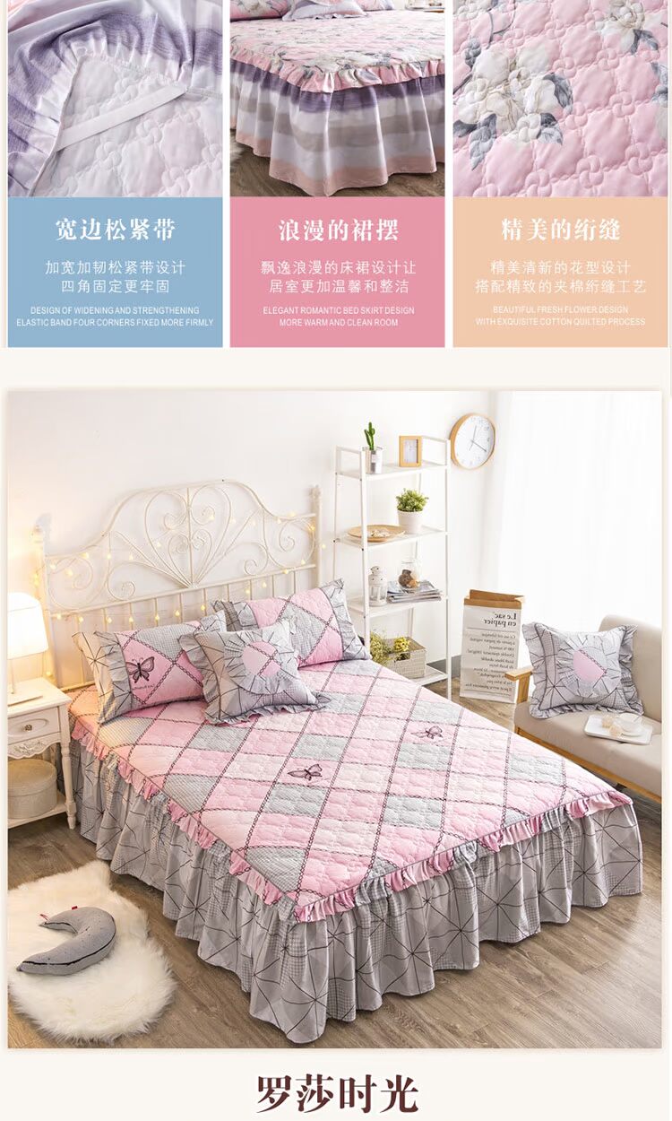 Elf lông toàn diện bedspread Hàn giường váy một mảnh khăn trải giường cotton trượt Simmons bộ 1.8m / 2,0 m giường - Váy Petti ga giường có viền