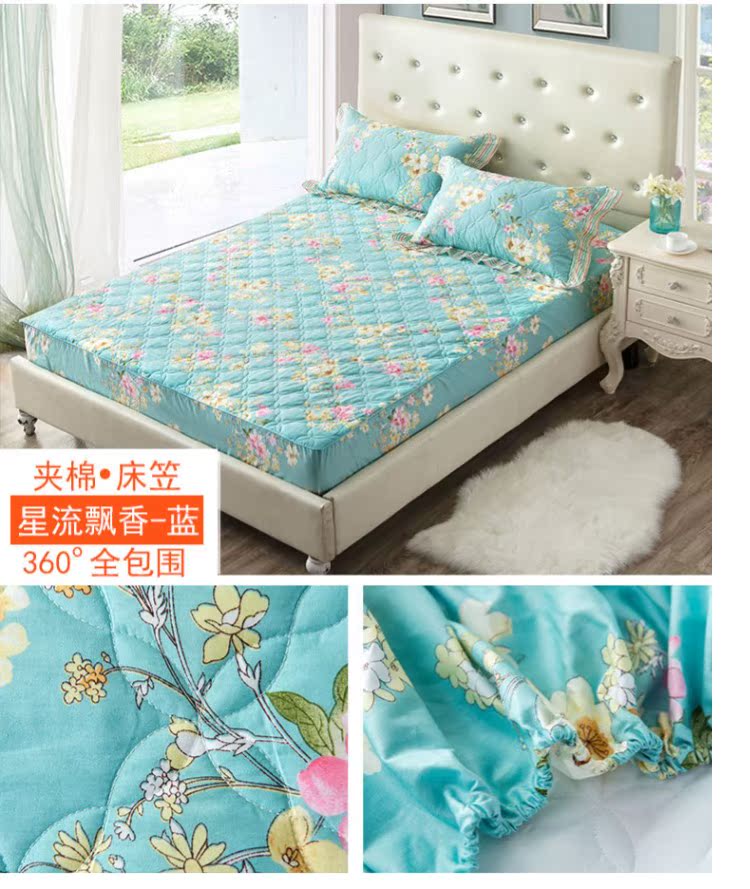 Khăn trải giường bằng vải bông một miếng bông dày Simmons trải giường bảo vệ che phủ bụi 1,5 m / 1,8m Mua ga phủ giường