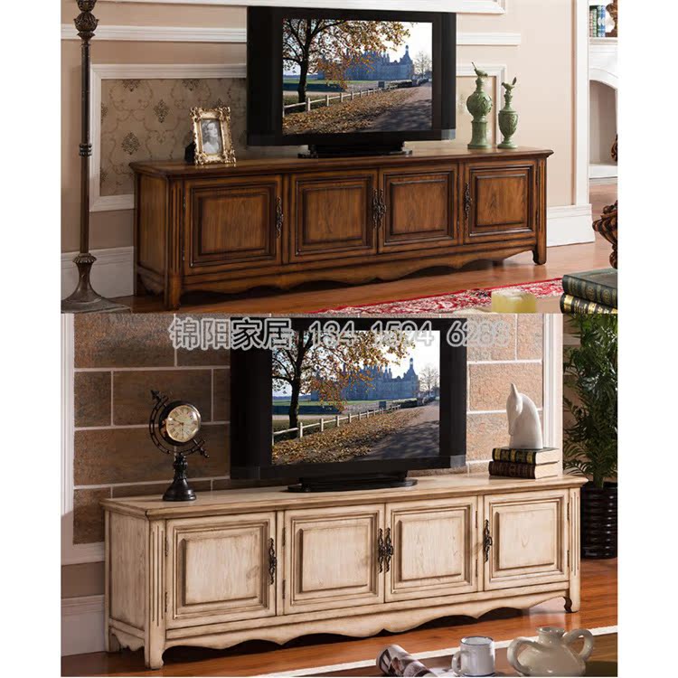 2 m solid wood American TV cabinet TV cabinet Ou-style large terrace number of living room cabinet portfolio TV enclosure manufacturer direct