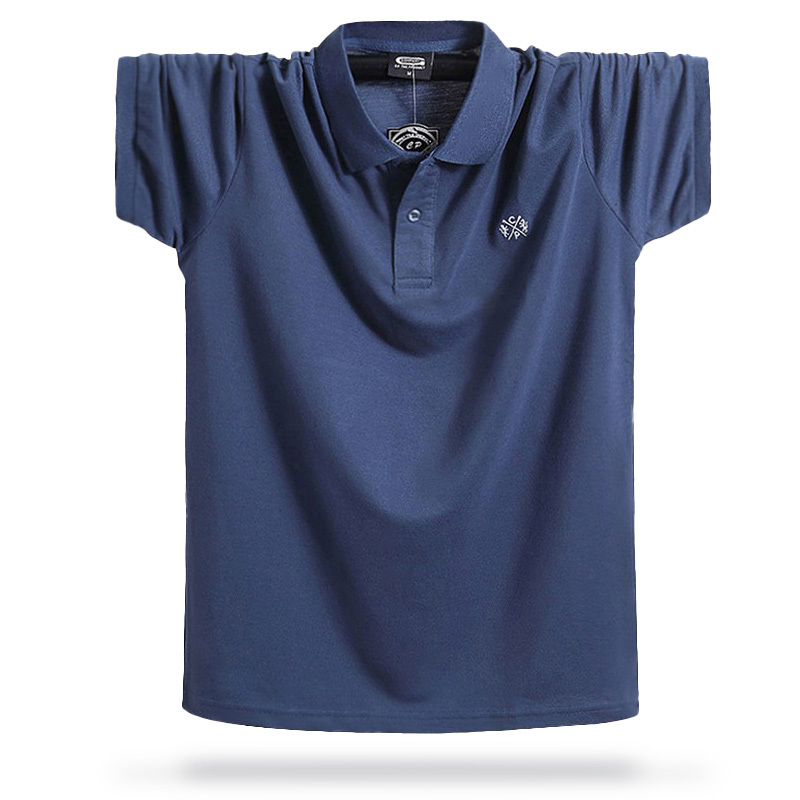 Specializes in Treating Big Bellies! Foreign Trade Plus-Size Men's Polo Shirt Short-Sleeved Summer Loose Casual Fat Guy Half-Sleeved Top
