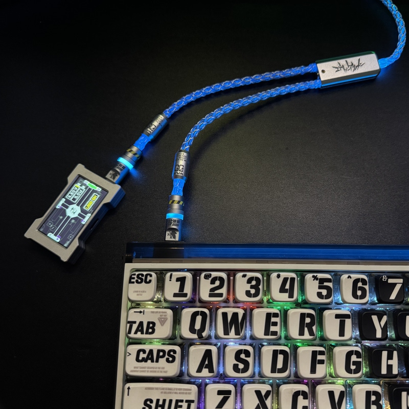 High-End Customized One-To-Two 8K Keyboard Cable Eva Unit Zero Ayanami Rei Color Single Crystal Copper Luminous Data Cable