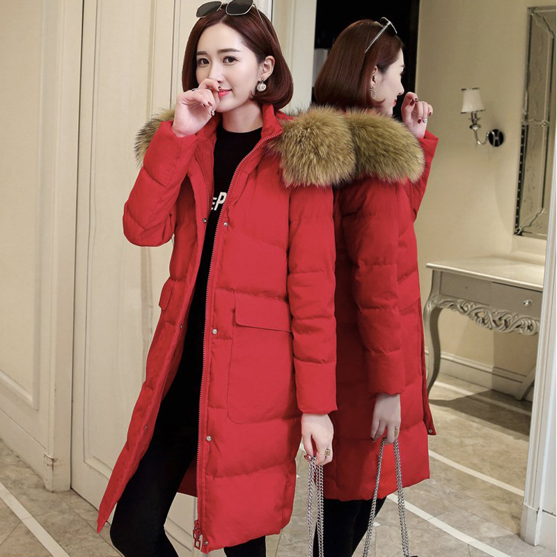 len bông mùa đông dài 2019 ấm áo khoác cơ thể dày lên quần áo mỏng xuống bông thời trang Hàn Quốc phiên bản bông quần áo của phụ nữ