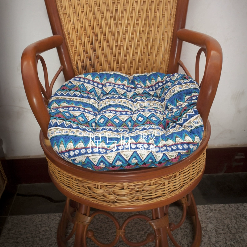 Bar bông futon đệm ghế văn phòng đệm dày vòng phòng trà retro gió quốc gia ghế ghế wicker - Ghế đệm / đệm Sofa