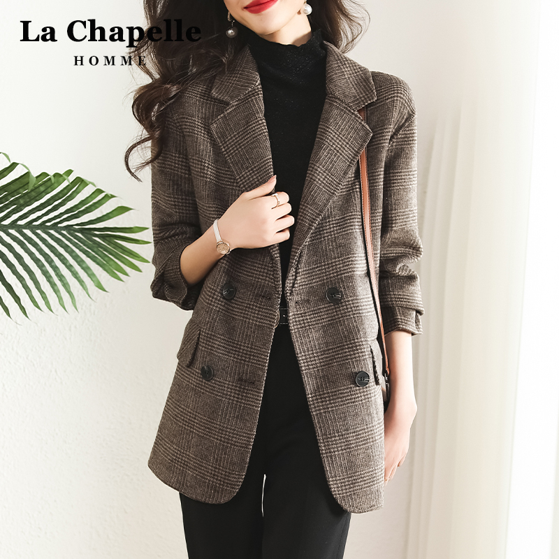 La Chapelle Double-Sided Woolen Coat for Women, 2026 Autumn New Vintage Fashion Versatile Houndstooth Blazer La Chapelle Double-Sided Woolen Coat for Women, 2026 Autumn New Vintage Fashion Versatile Houndstooth Blazer