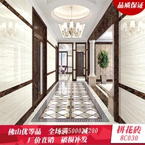 Foshan tile living room aisle parquet Hotel KTV corridor entrance 800x800 floor tiles puzzle brick 8F862