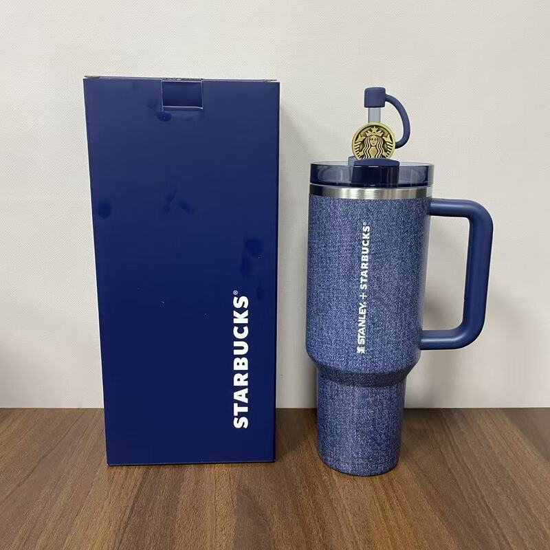Starbucks 26 Spring Denim Star Coffee Retro Goddess Denim Stanley Car Ice Cup Stainless Steel Straw Cup Starbucks 26 Spring Denim Star Coffee Retro Goddess Denim Stanley Car Ice Cup Stainless Steel Straw Cup