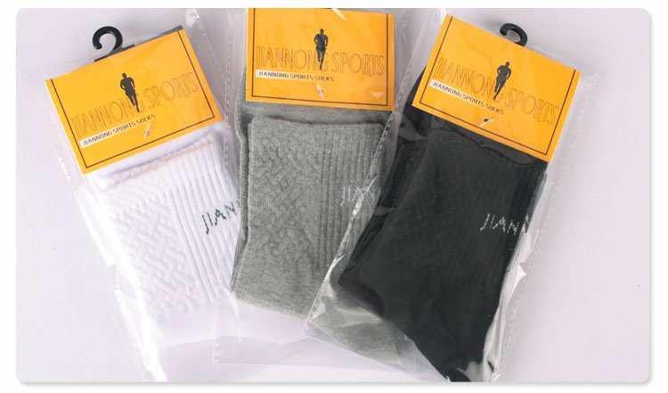 Vớ thấm hút mồ hôi và khử mùi Jianye Tất nam và nữ đôi tất thể thao cotton trắng đen PW014 PW013 - Vớ thể thao tất nam cổ ngắn