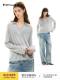 Passway Studio Seagull Collar Long Sleeve Knitted Sweater Blouse for Women Versatile Casual Base Layer Top