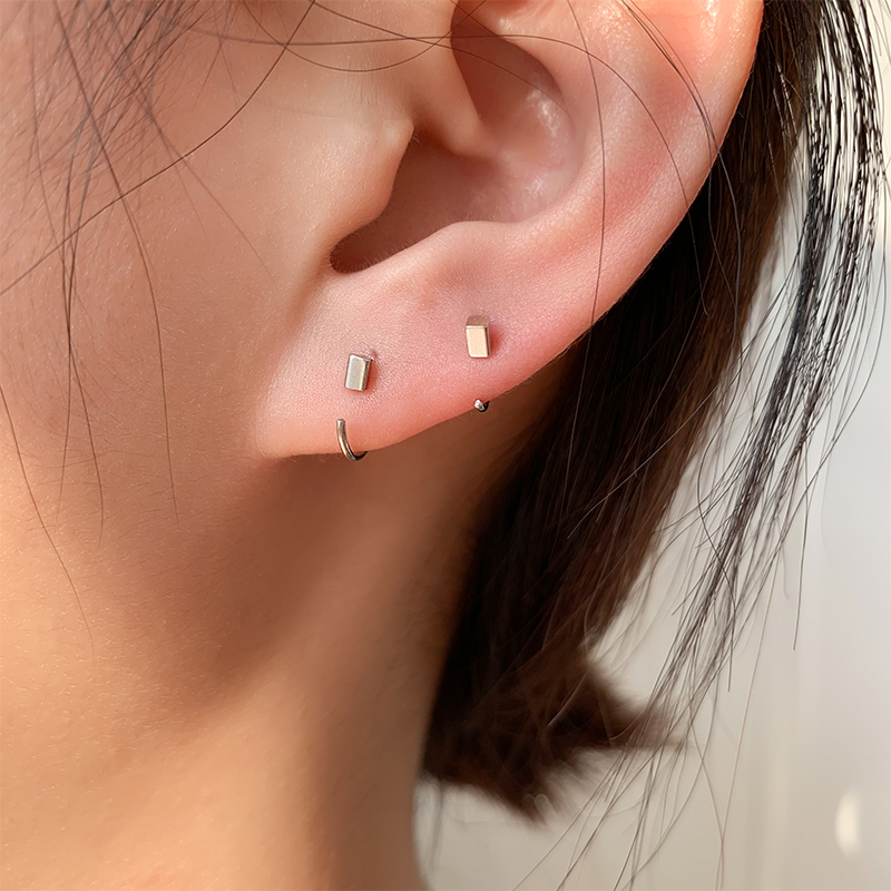 For late bend hook cubes silver ear nail minimalist approbation of lukewarm wind retro delicately 100 hitch-ear-decorated personality wave