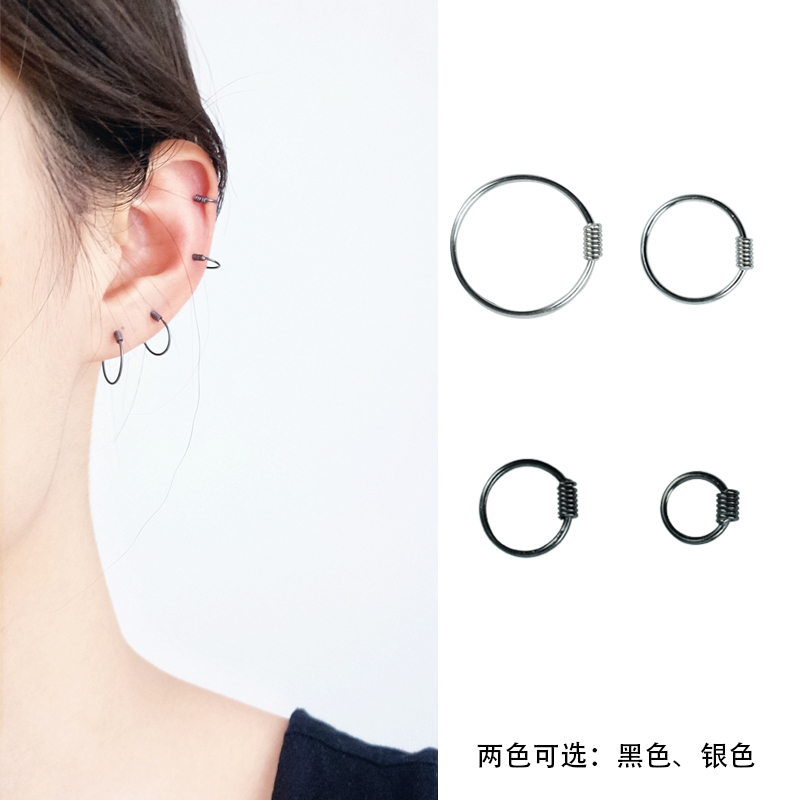 For the late display face thin silver ear ring female pure silver suitable for round face 100 hitch Korean temperament net red ear ring net red and small crowdsourced