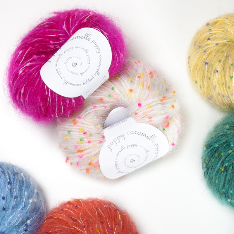 Japanese Barbie Caramelle Candy Fantasy Dyed Mohair Yarn Stick Needle Crochet Sweater Knitting DIY
