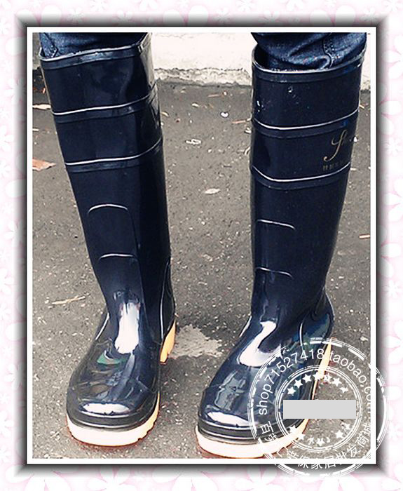 Male Style High Cylinder Rain Boots Work Boots High Cylinder Rain Shoes Rain Boots Water Shoes Laubo Three Anti Labour Mine Boots