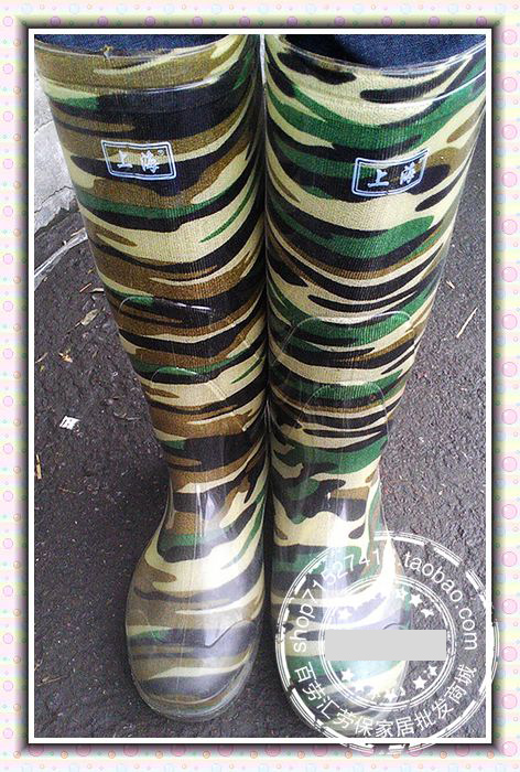 Camouflak men's spring and autumn shoes) Single-rain boots Single-rain shoes) Single-water shoes High-cylinder Lauprotect rain shoes cover shoes