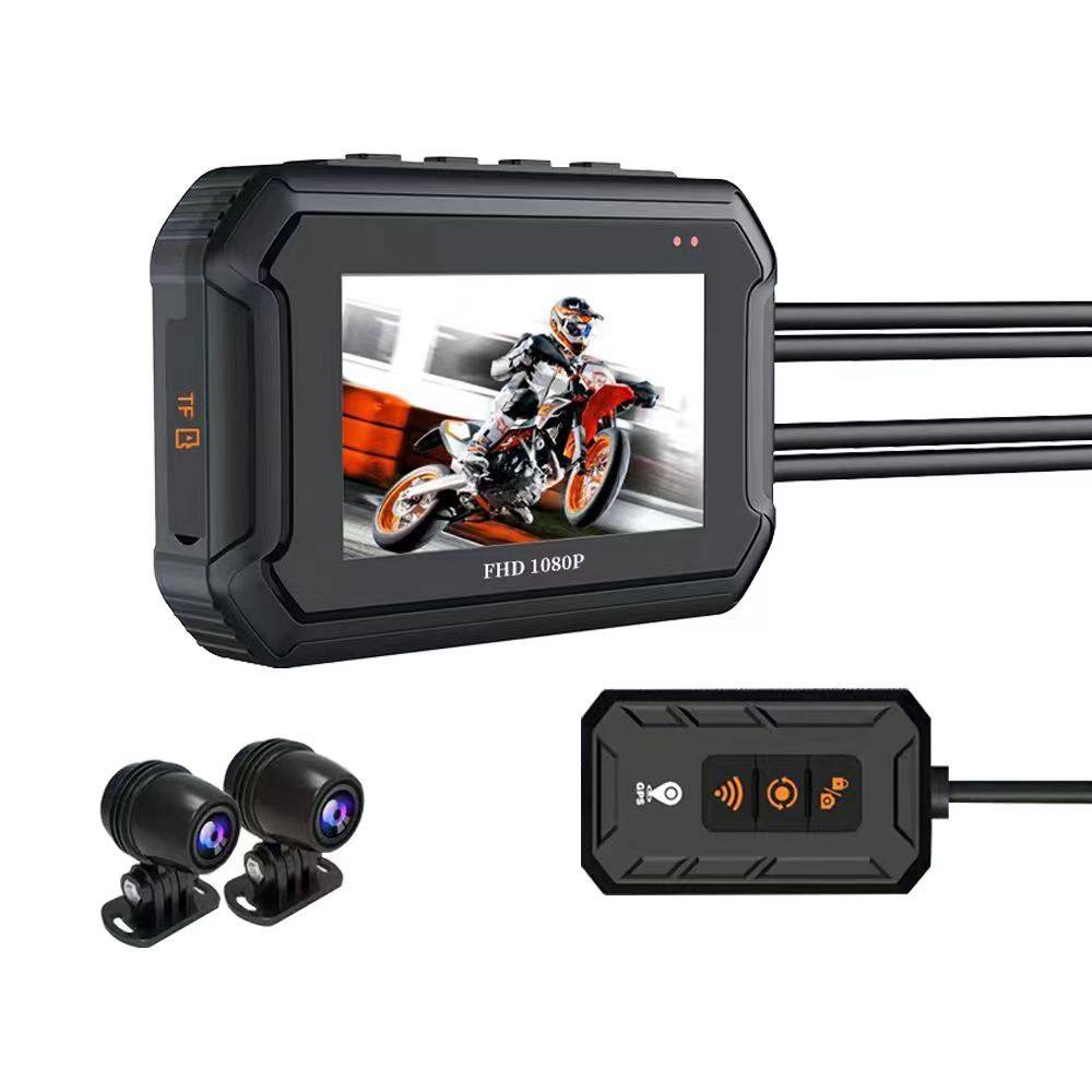 Motorcycle Driving Recorder, Electric High-Definition Dual-Lens Waterproof Motorcycle and Electric Vehicle Recorder, Parking Monitor