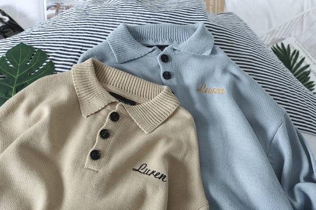 Nhật Bản mùa thu và mùa đông retro đơn giản ấm áp ve áo vài chiếc áo len hoang dã áo len polo áo khoác nam áo len nam đẹp