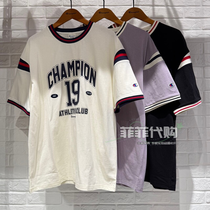 Champion Genuine 26 Spring and Summer New Men's Clothing Couple Letter Printed Short-Sleeved T-Shirt U6Bsssm075