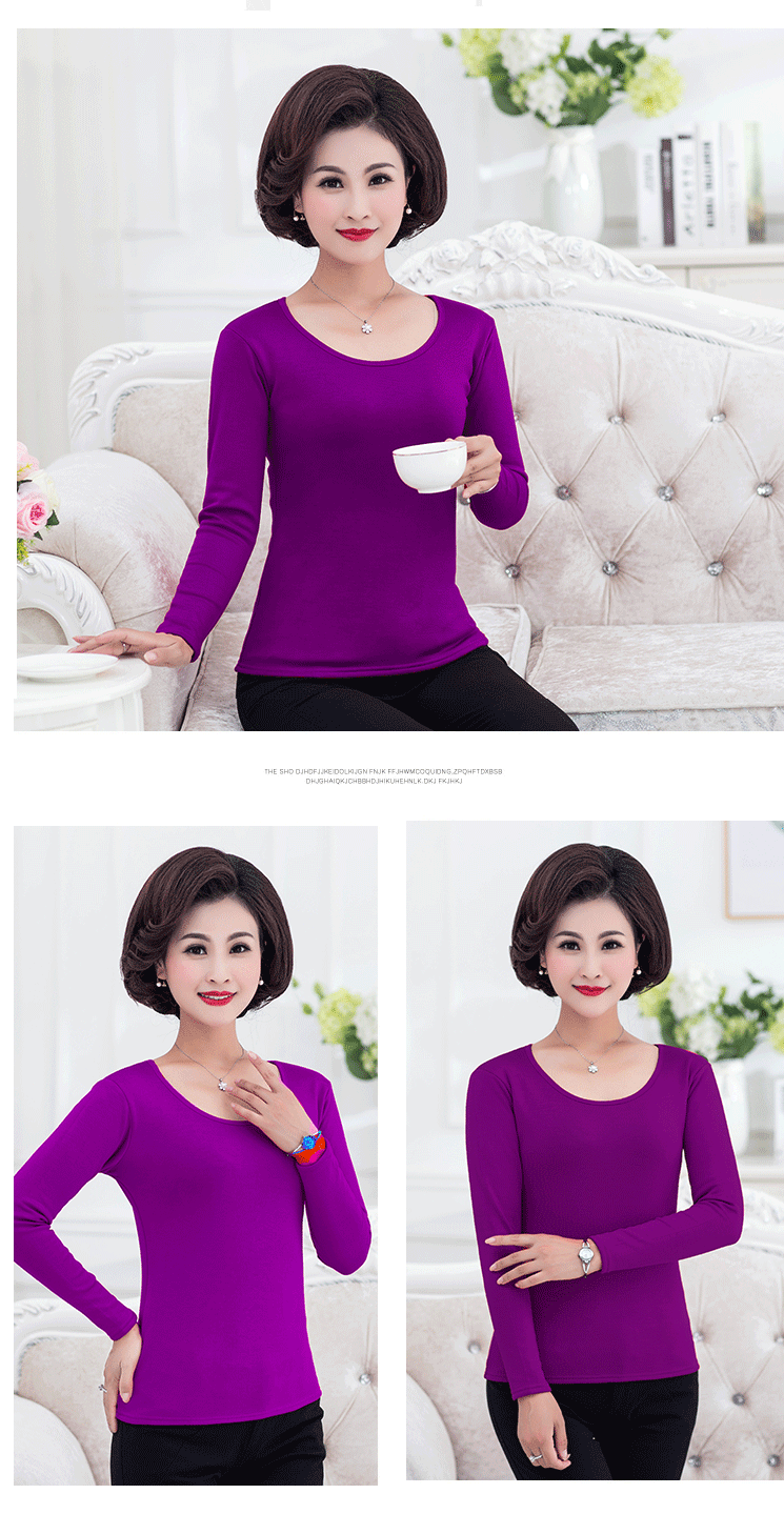 Đồ lót nữ nhiệt T1ZGuVE6Jk cộng với áo nhung dày cotton nữ cộng với áo nhung đáy cỡ lớn tay dài cũ áo lót nữ