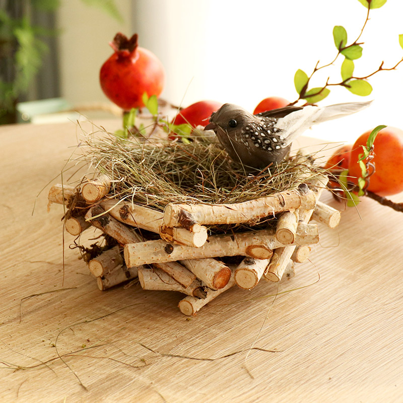 Natural handmade bird's nest bird's nest birch garden decoration garden indoor garden landscaping pendant props ornaments