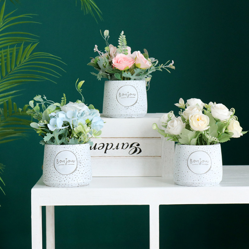 Nordic simulation flower plant small potted small bouquet indoor home decoration flower pot table flower desk decoration