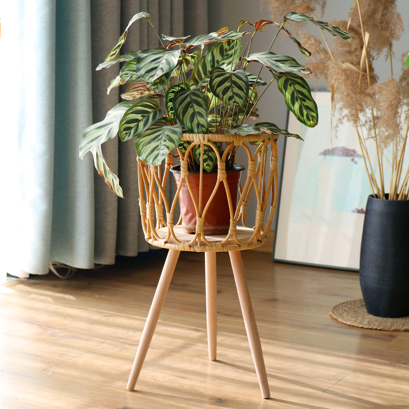 Image vine flower frame weaving flower pot Nord in wind living room plant basket decoration turtle back bamboo balcony garden