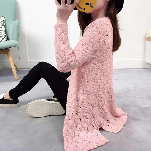 2018 áo len mỏng mùa hè áo choàng mới rỗng áo len nhỏ áo khoác điều hòa không khí áo chống nắng quần áo dài của phụ nữ áo khoác len mỏng