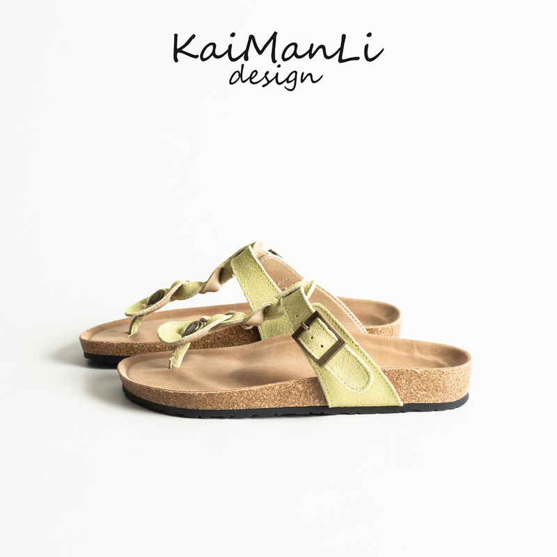 Genuine Leather Retro Cork Birkenstock Shoes for Women, New Summer Outdoor Wear, Versatile Casual Flip-Flops, Lazy Beach Vacation Sandals