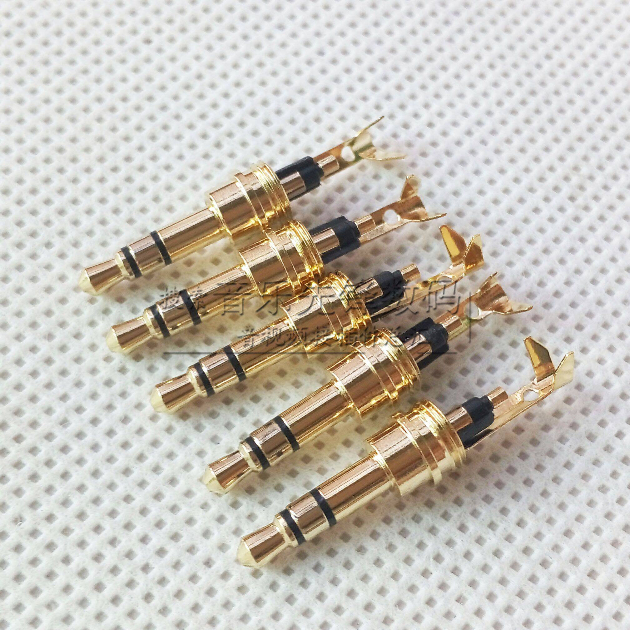 Pure copper plated real gold 3 5 solid with wire clamp plug 3 5 3rd level special rear threaded plug
