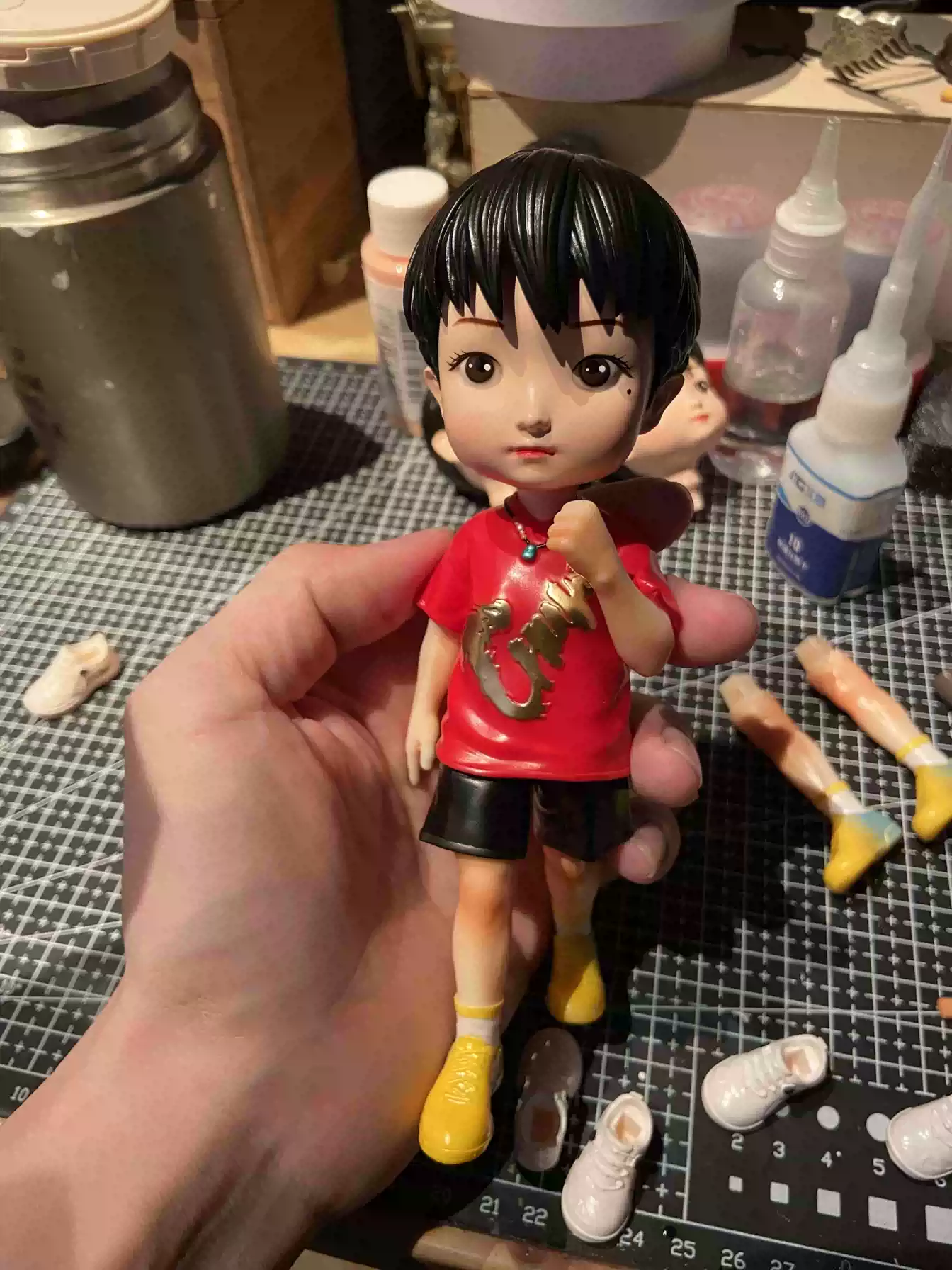 孫穎莎 Q版フィギュア 莎頭セット 周辺グッズ／ハンドメイド人形／記念 Q版莎頭組合手辦孫穎莎王楚欽人偶公仔14歲以上收藏