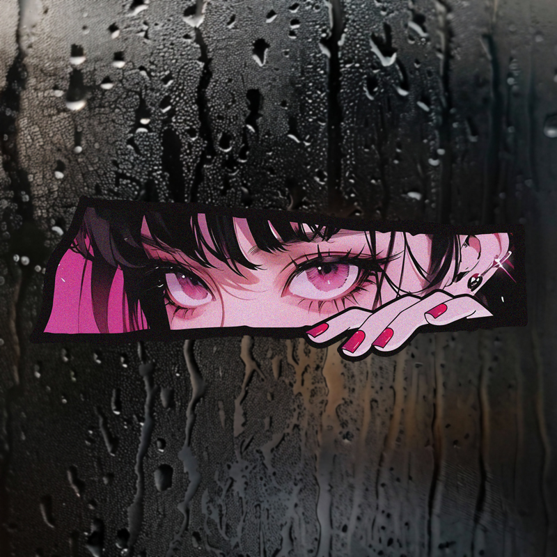 Two-Dimensional Anime Eye-Catching Reflective Car Stickers Jdm Body Scratch Cover Computer Case Decoration Waterproof