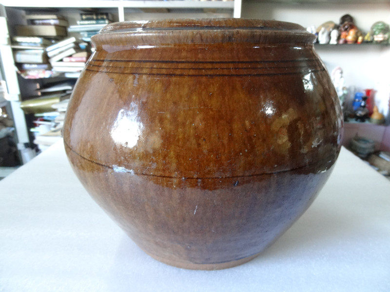 Antique Collection Fine North Korea Koryo Binaural Old Ceramic Pot Pottery Folklore