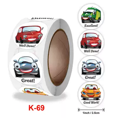 New children's cute cartoon car reward decoration stickers Teachers motivate students self-adhesive labels